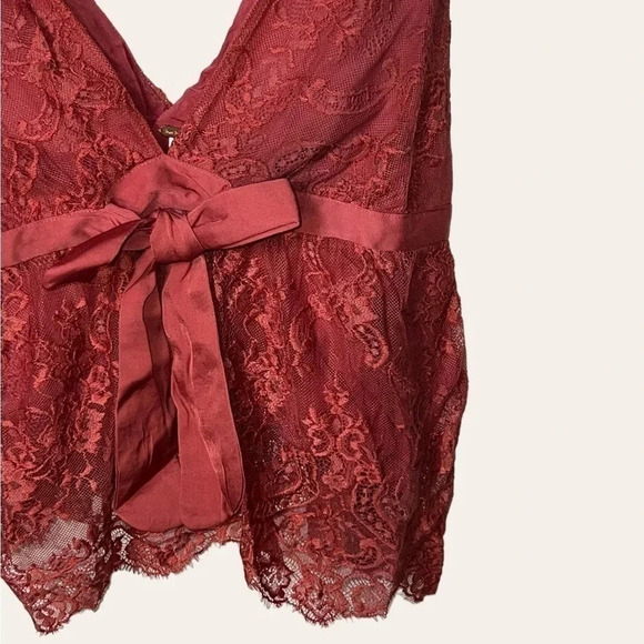 WOMEN’S FREE PEOPLE BLOUSE LACE WITH BOW SIZE SMALL NWT - Picture 8 of 12